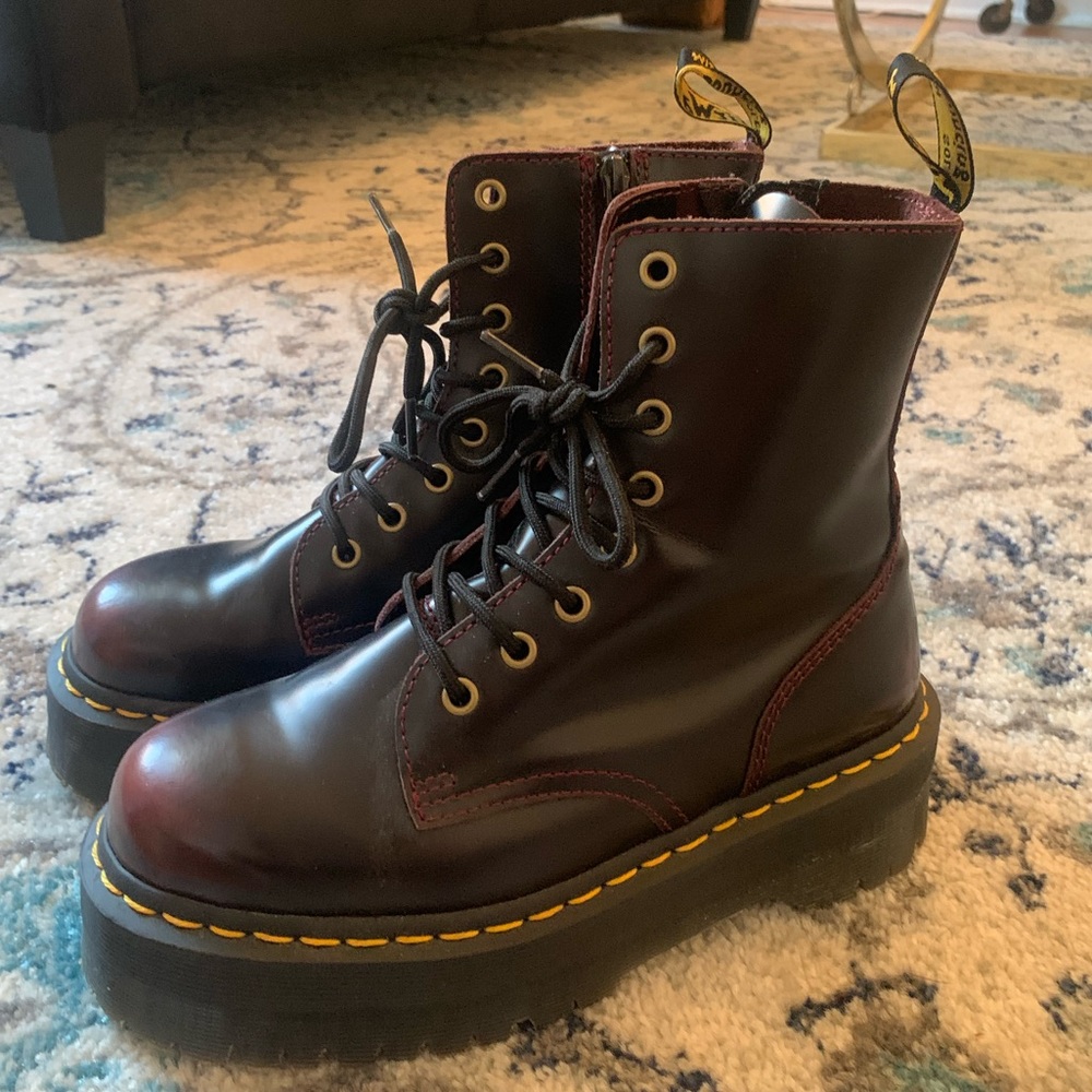 Dr. Martens Vegan Jadon II Platform Boots in Cherry Arcadia